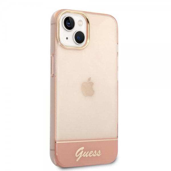 Guess iPhone 14 Deksel Translucent Rosa