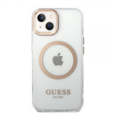 Guess iPhone 14 Deksel Transparent MagSafe Gull Transparent