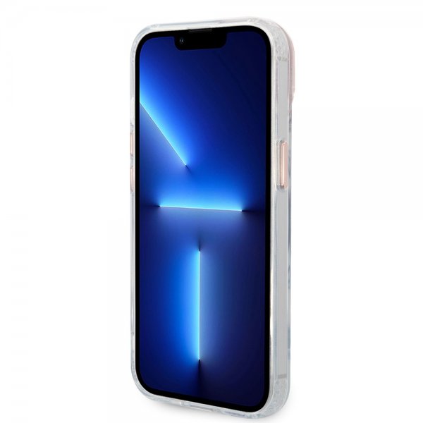 Guess iPhone 14 Deksel Transparent MagSafe Rosa Transparent