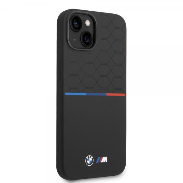BMW iPhone 14 Deksel Tricolor Line & Logo Svart