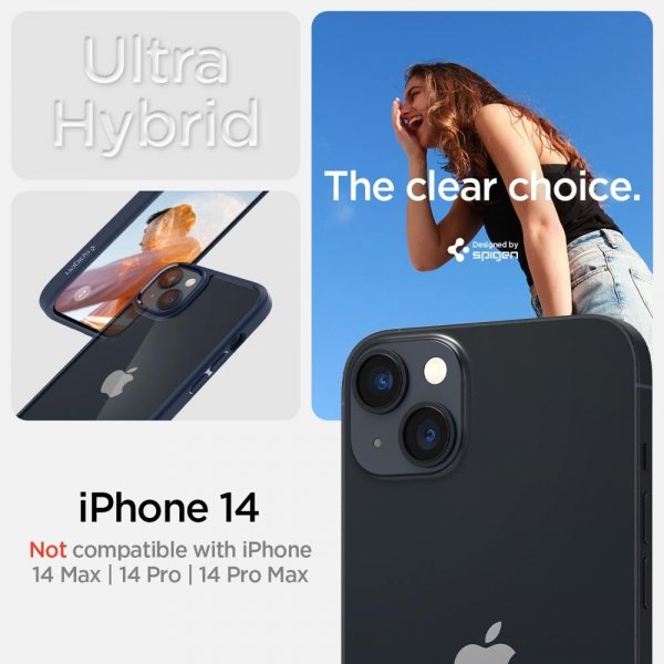 Spigen iPhone 14 Deksel Ultra Hybrid Navy Blue