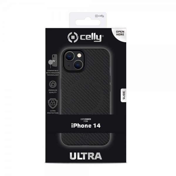 Celly iPhone 14 Deksel ULTRAMAG Svart