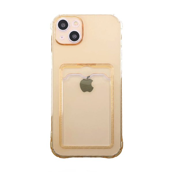 iPhone 14 Deksel Kortholder Støtsikker Gul