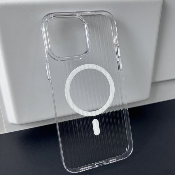 iPhone 13/iPhone 14 Deksel Korrugerte MagSafe Transparent