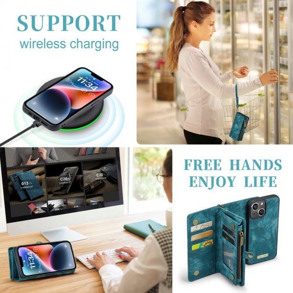 CaseMe iPhone 15 Etui 008 Series Avtakbart Deksel Petrol