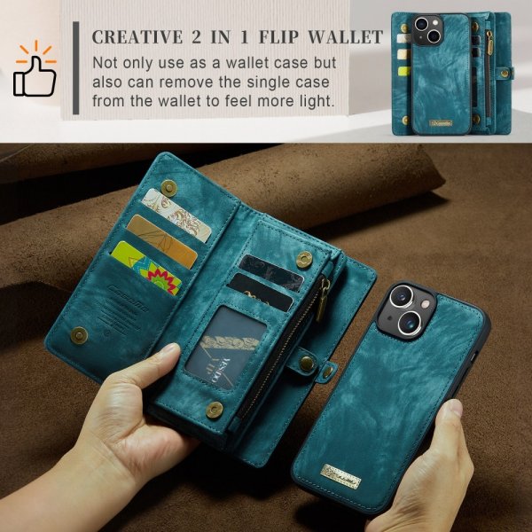 CaseMe iPhone 15 Etui 008 Series Avtakbart Deksel Petrol