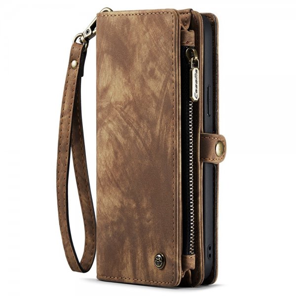 CaseMe iPhone 15 Etui 008 Series Avtakbart Deksel Brun