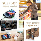 CaseMe iPhone 15 Etui 008 Series Avtakbart Deksel Brun