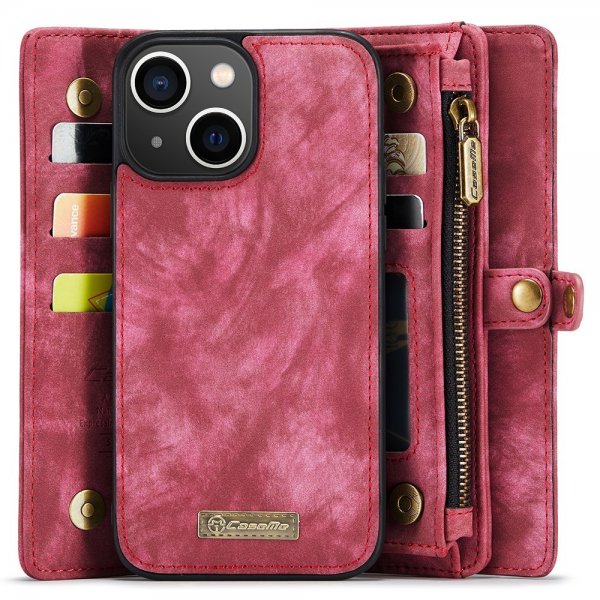 CaseMe iPhone 15 Etui 008 Series Avtakbart Deksel Rød