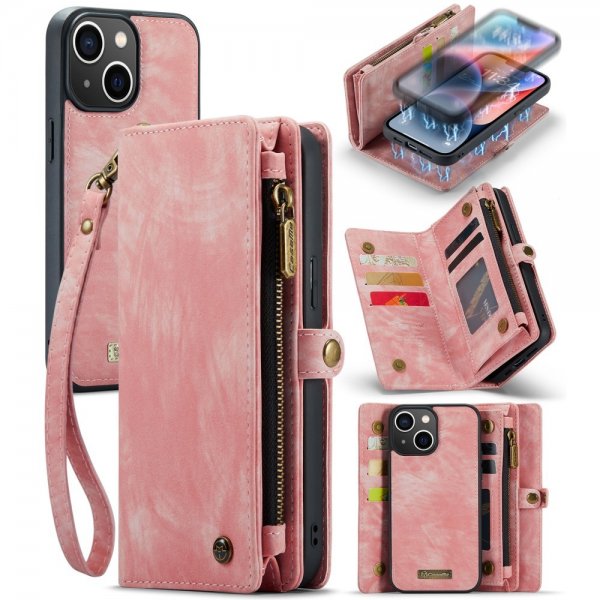 CaseMe iPhone 15 Etui 008 Series Avtakbart Deksel Rosa