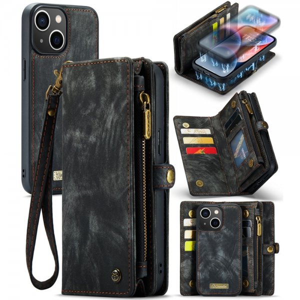 CaseMe iPhone 15 Etui 008 Series Avtakbart Deksel Svart