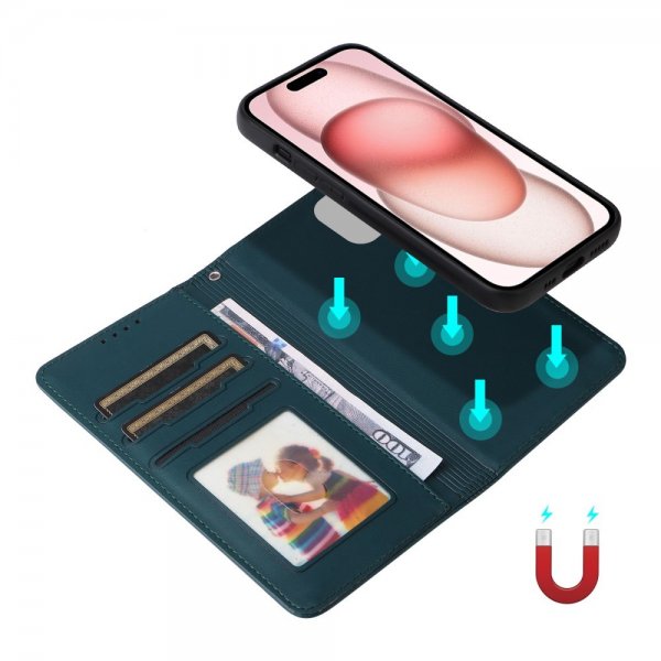 Betopnice iPhone 15 Etui Avtagbart Deksel 005 Blå