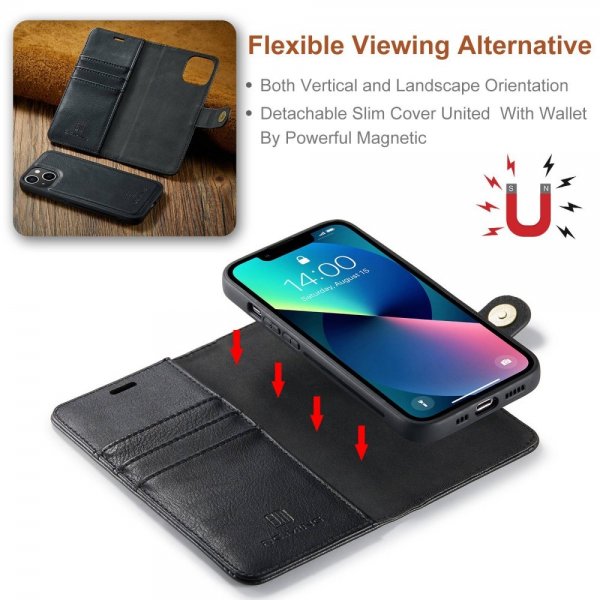 Dg.Ming iPhone 15 Etui Avtagbart Deksel Svart
