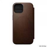 Nomad iPhone 15 Etui Modern Leather Folio Brun