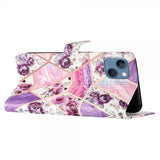 iPhone 15 Etui Motiv Lilla Blomster