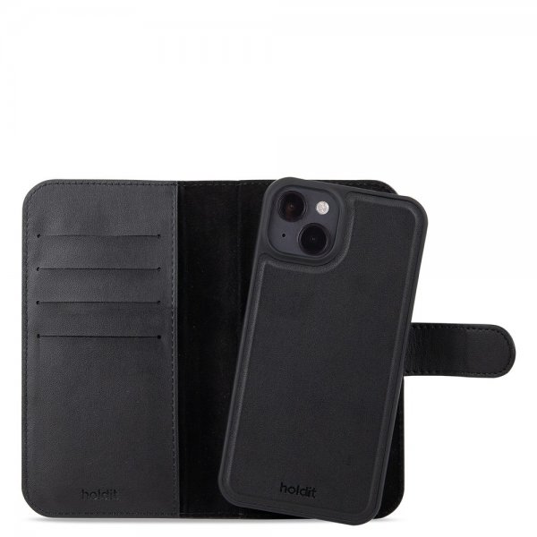 holdit iPhone 15 Etui Wallet Case Magnet Plus Svart