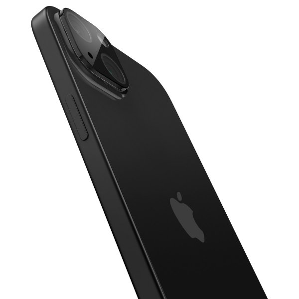 Spigen iPhone 14/15/14 Plus/15 Plus Kamerabeskytter Glas.tR Optik Svart 2-pakning