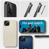 Spigen iPhone 14/15/14 Plus/15 Plus Kamerabeskytter Glas.tR Optik Svart 2-pakning