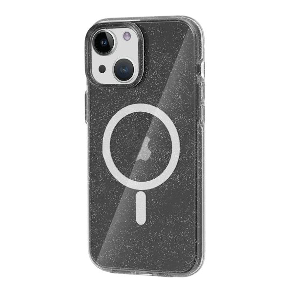 iPhone 15 Deksel Glitter MagSafe Svart