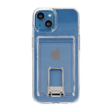 Rvelon iPhone 15 Deksel with Stand Card Holder Transparent