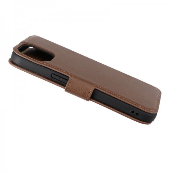 Rvelon iPhone 15 Etui Ekte Skinn Brun