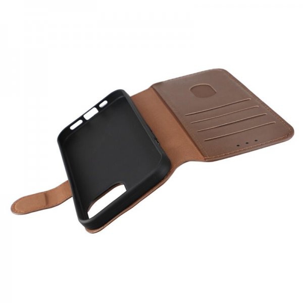 Rvelon iPhone 15 Etui Ekte Skinn Brun