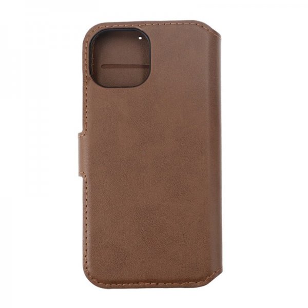 Rvelon iPhone 15 Etui Ekte Skinn Brun