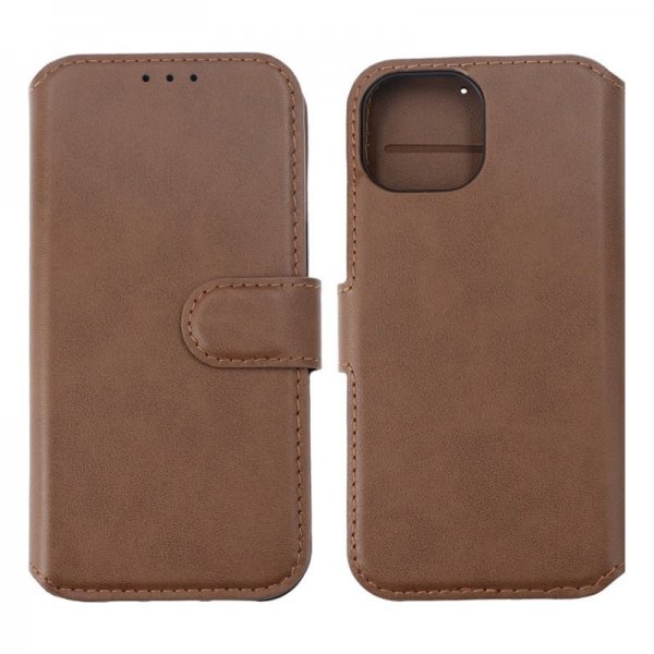 Rvelon iPhone 15 Etui Ekte Skinn Brun
