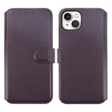 Rvelon iPhone 15 Etui Ekte Skinn Lilla