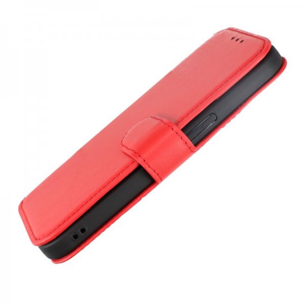 Rvelon iPhone 15 Etui Ekte Skinn Rød