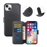 Rvelon iPhone 15 Etui Ekte Skinn Svart
