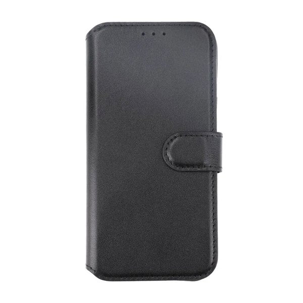 Rvelon iPhone 15 Etui Ekte Skinn Svart