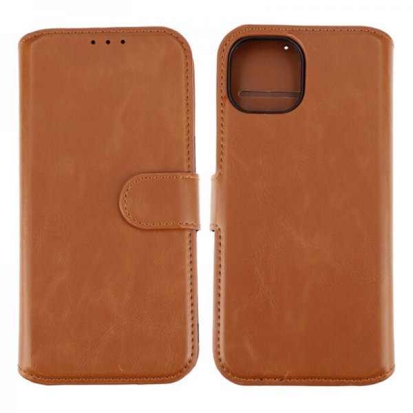 Rvelon iPhone 15 Etui Detachable Wallet Case Brun