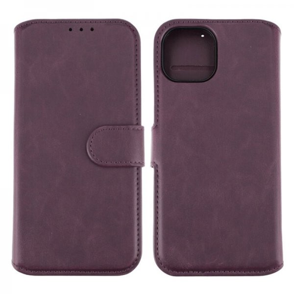 Rvelon iPhone 15 Etui Detachable Wallet Case Lilla