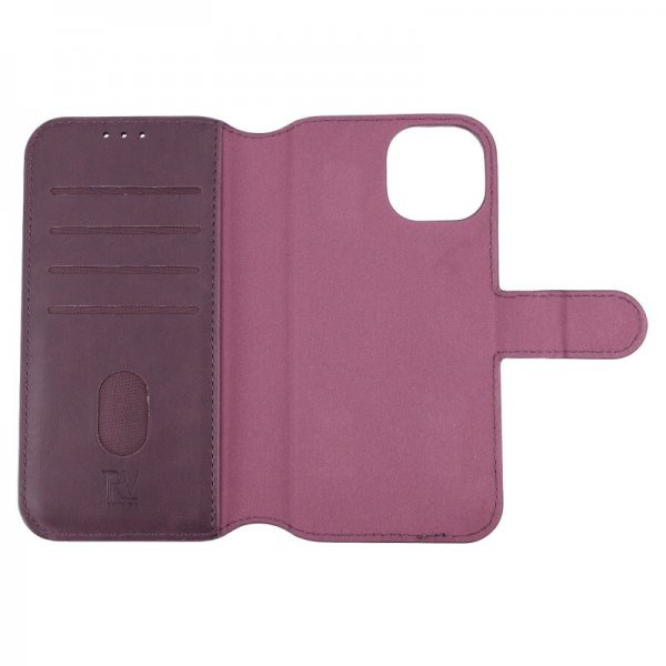 Rvelon iPhone 15 Etui Detachable Wallet Case Lilla