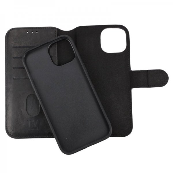 Rvelon iPhone 15 Etui Detachable Wallet Case Svart