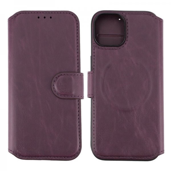 Rvelon iPhone 15 Etui 4 Kortlomme MagSafe Lilla