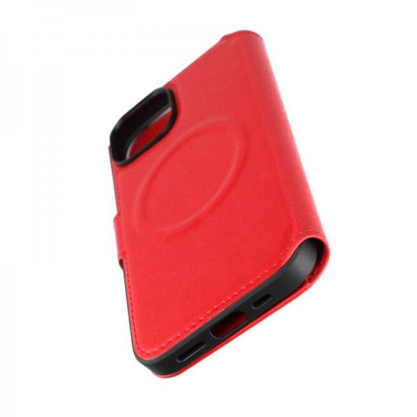 Rvelon iPhone 15 Etui 4 Kortlomme MagSafe Rød