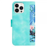 iPhone 15 Plus Etui Blomstermønster Grønn