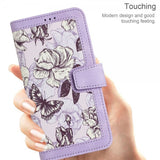 iPhone 15 Plus Etui Blomstermønster Lilla