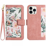 iPhone 15 Plus Etui Blomstermønster Rosa
