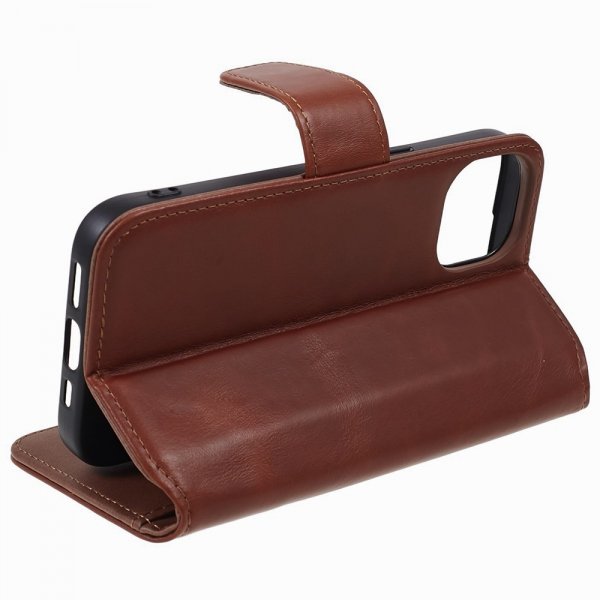 Nordic Covers iPhone 15 Plus Etui Essential Leather Maple Brown
