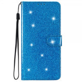 iPhone 15 Plus Etui Glitter Blå