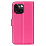 iPhone 15 Plus Etui Litchi Magenta