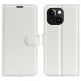 iPhone 15 Plus Etui Litchi Hvit
