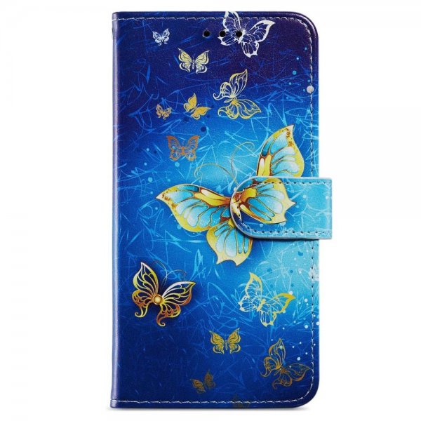 iPhone 15 Plus Etui Motiv Gylden Sommerfugl
