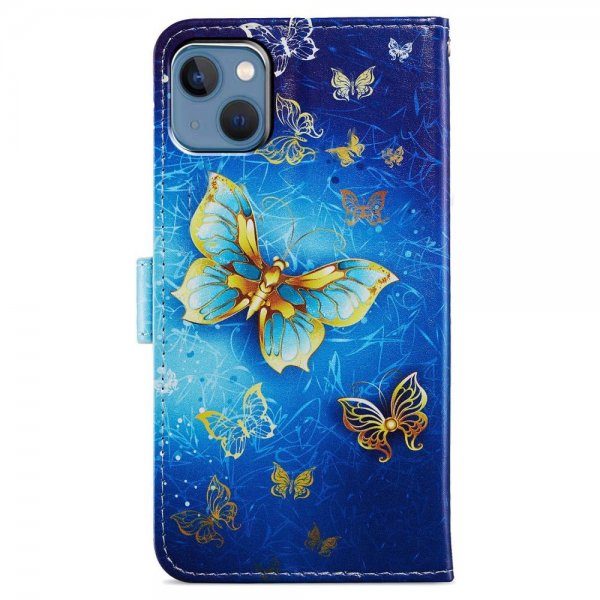 iPhone 15 Plus Etui Motiv Gylden Sommerfugl