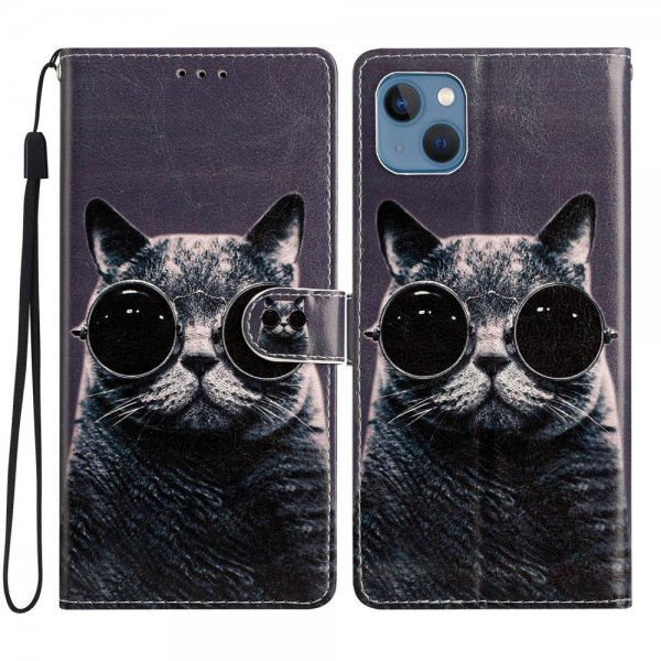 iPhone 15 Plus Etui Motiv Katt med Solbriller