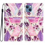 iPhone 15 Plus Etui Motiv Lilla Blomster