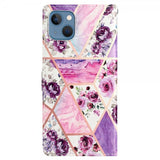 iPhone 15 Plus Etui Motiv Lilla Blomster